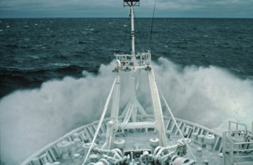 RRS James Clark Ross iced up in heavy seas