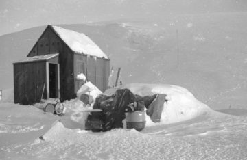 Cape Reclus refuge, 1957-58. (Photographer: Richard Foster; Archives ref: AD6/19/2/O3/2)