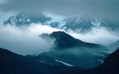 Stormy weather in the mountains of South Georgia.