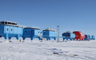 Halley VI Research Station on the Brunt ice shelf Antarctica