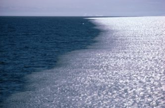 The Ice edge, the line between open water and sea ice.