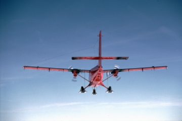 A BAS Twin Otter aircraft over Alexander Island