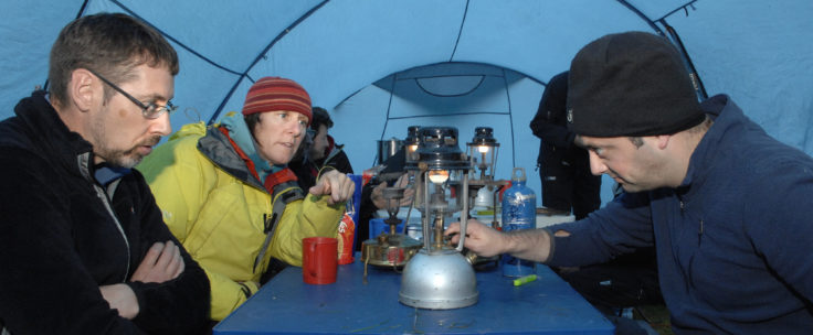 lighting tilly lamps during field pre-deployment training