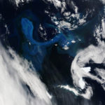 MODIS visible satellite image showing a coccolithophore bloom in the Southern Ocean
