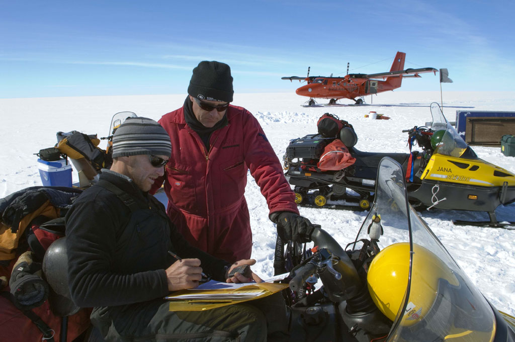 BAS field party on the Larsen Ice Shelf (Photo: Pete Bucktrout, British Antarctic Survey)