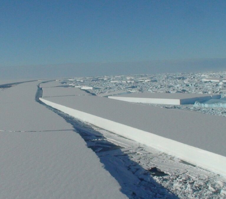 A view of a snow covered slope.