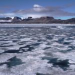 Melting sea icewith melt pools and snow-free terrain, Antarctic Peninsula.