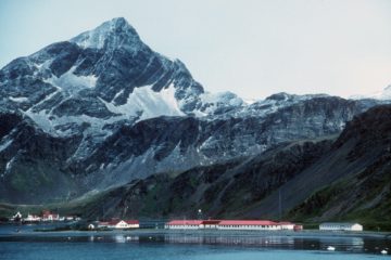 A research base in front of a mountain