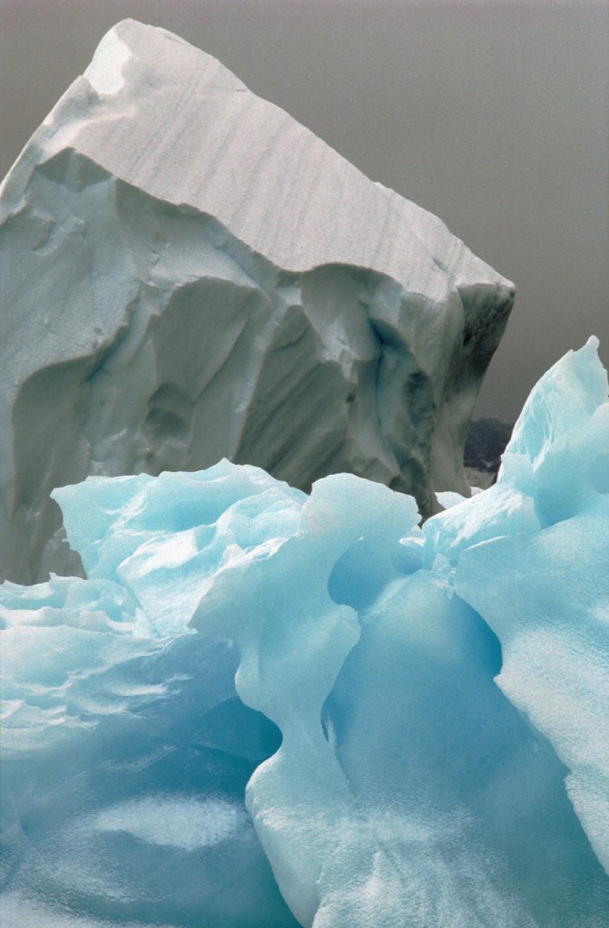 Sculptured blue iceberg in North Bay, Rothera Point , Adelaide Island