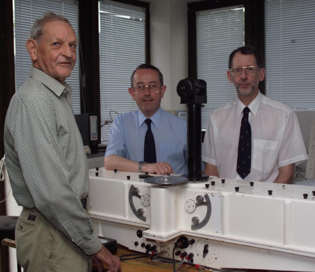 The Antarctic ozone hole was discovered in 1985 by BAS Scientists, from left: Joe Farman, Brian Gardiner and Jon Shanklin with a Dobson ozone spectrophotometer, used to determine stratospheric ozone concentrations.