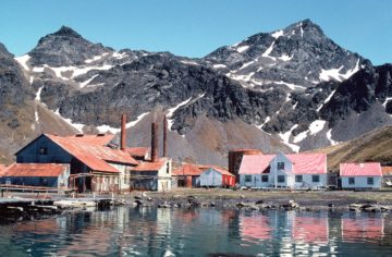 A view of a snow covered mountain.