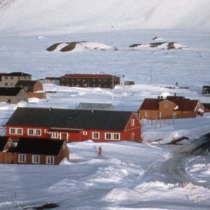 A airplane that is covered in snow.