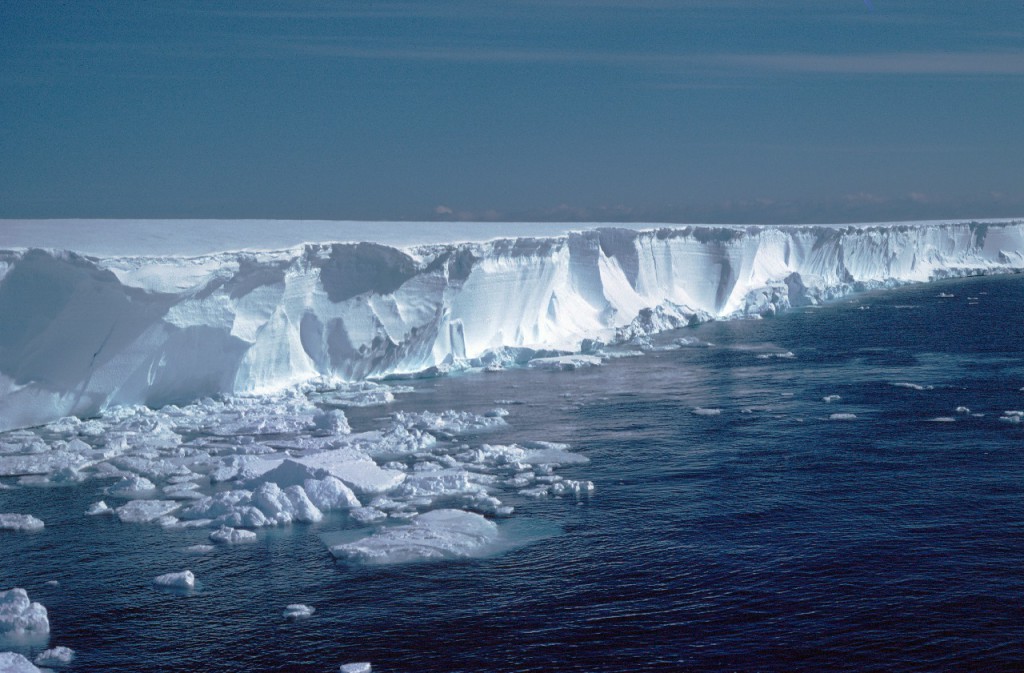 Ice cliffs of the Brunt Ice Shelf near Mobster creek