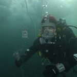 A diver under the sea