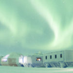 An aurora above the Halley 6 research station