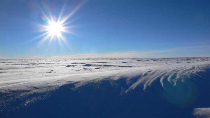 Surface snow exposed to sun light on the East Antarctic Plateau (Credit: Markus Frey)