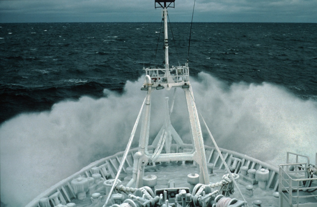 A large ship in a body of water.