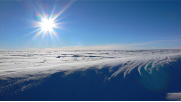 A view of a snow covered slope.