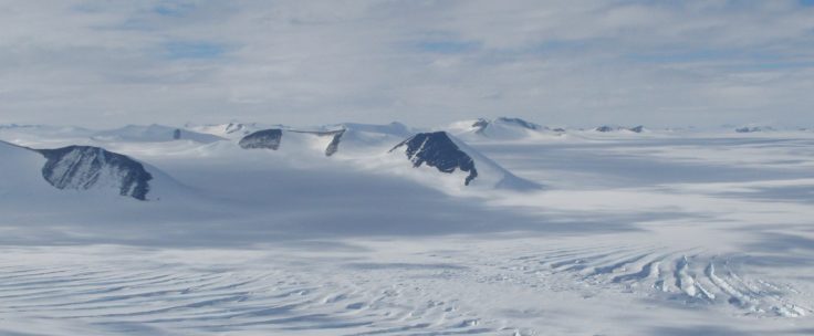 Antarctic Peninsula Ice Sheet and peaks of the Guettard Range, SE Palmer Land