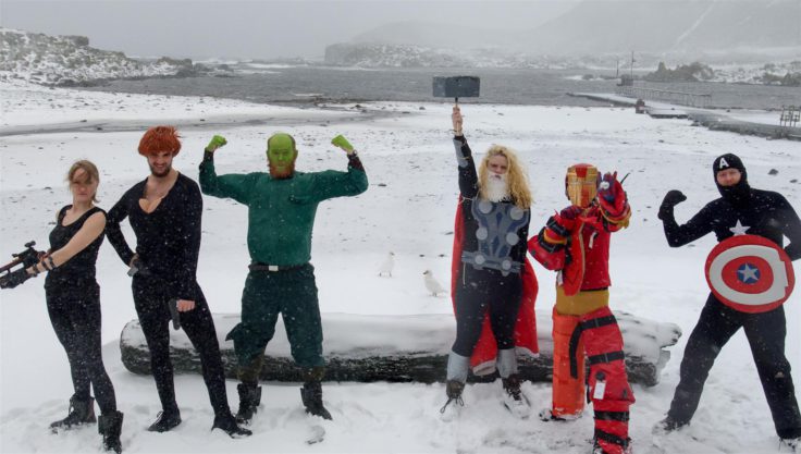 The Avengers come to save the day! L-R: Hawkeye, Black Widow, Hulk, Thor, Ironman, Captain America. (Alastair Wilson)
