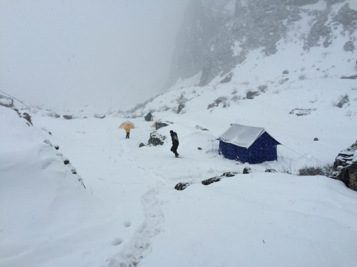 Lirung Glacier Base Camp (4200 m). 