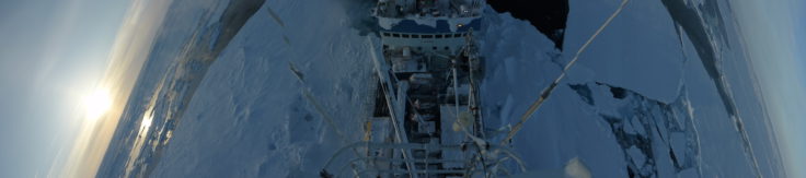 Ice floe after storm: new open leads around the ship opened up by the recent storm (Markus Frey)