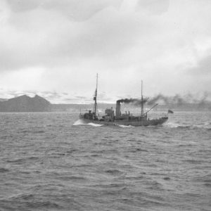 A large ship in a body of water.