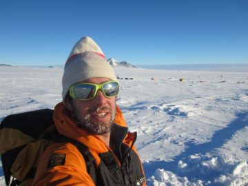 Field assistant, Al Docherty, on site