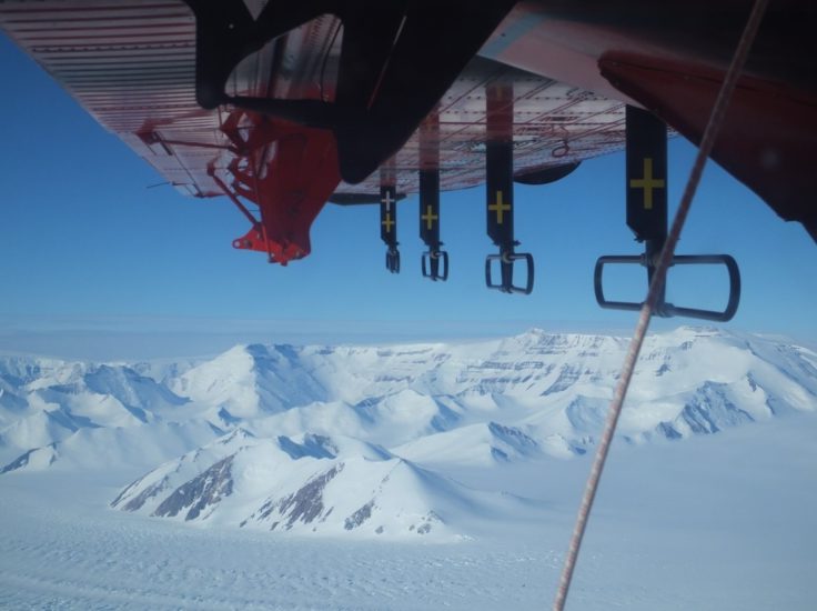 Transantarctic Mountains viewed from the survey aircraft