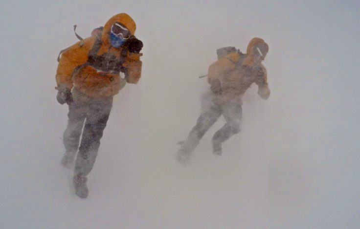 Blowing snow closing in and leading to prolonged 'lie up'