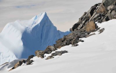 A snow covered mountain.