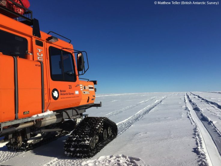 The SnoCat used for the four hour journey from the edge of the Brunt Ice Shelf to Halley Research Station