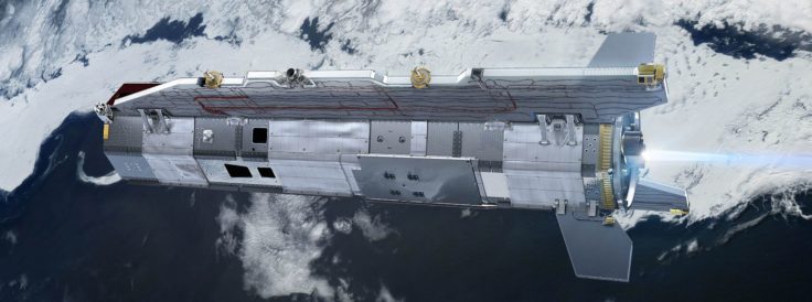 A airplane that is covered in snow.