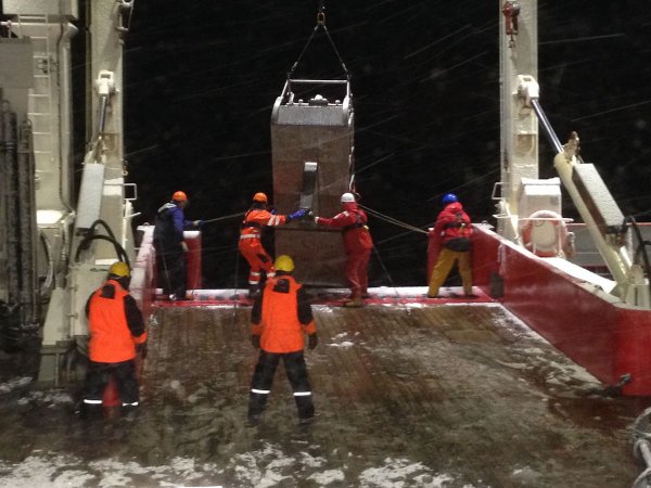 Snowy weather deployment of the Epibenthic Sledge