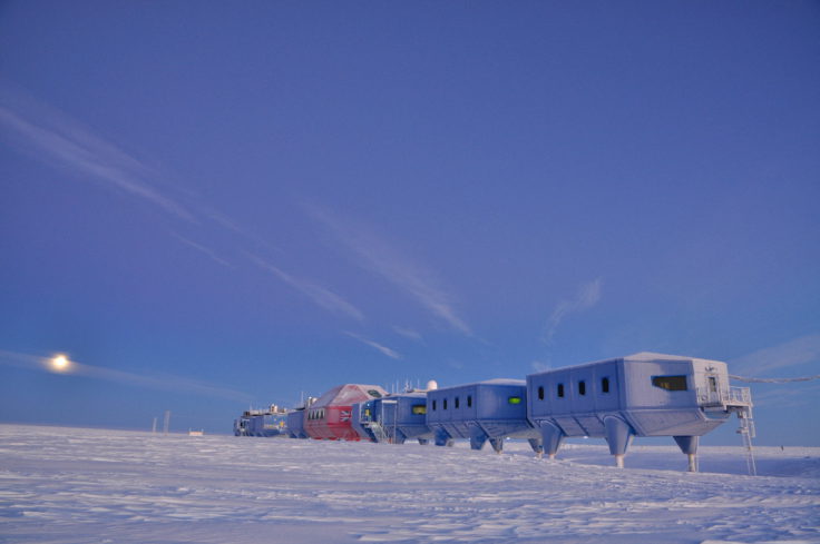 A airplane that is covered in snow.