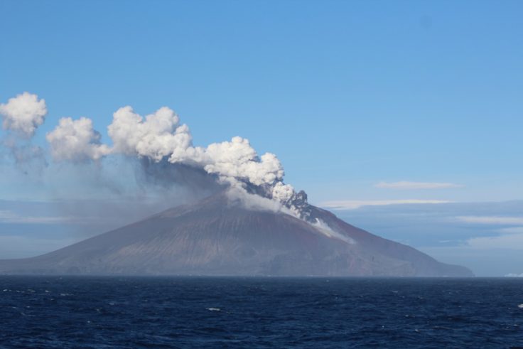 Mt Curry erupting on Zavodovski Island