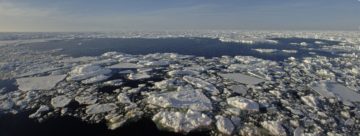 A view of a snow covered mountain.