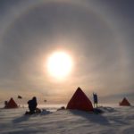 Tents in a snowy landscape
