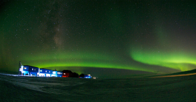Aurora over Halley VI