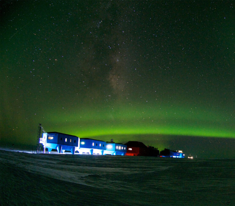 Aurora over Halley VI