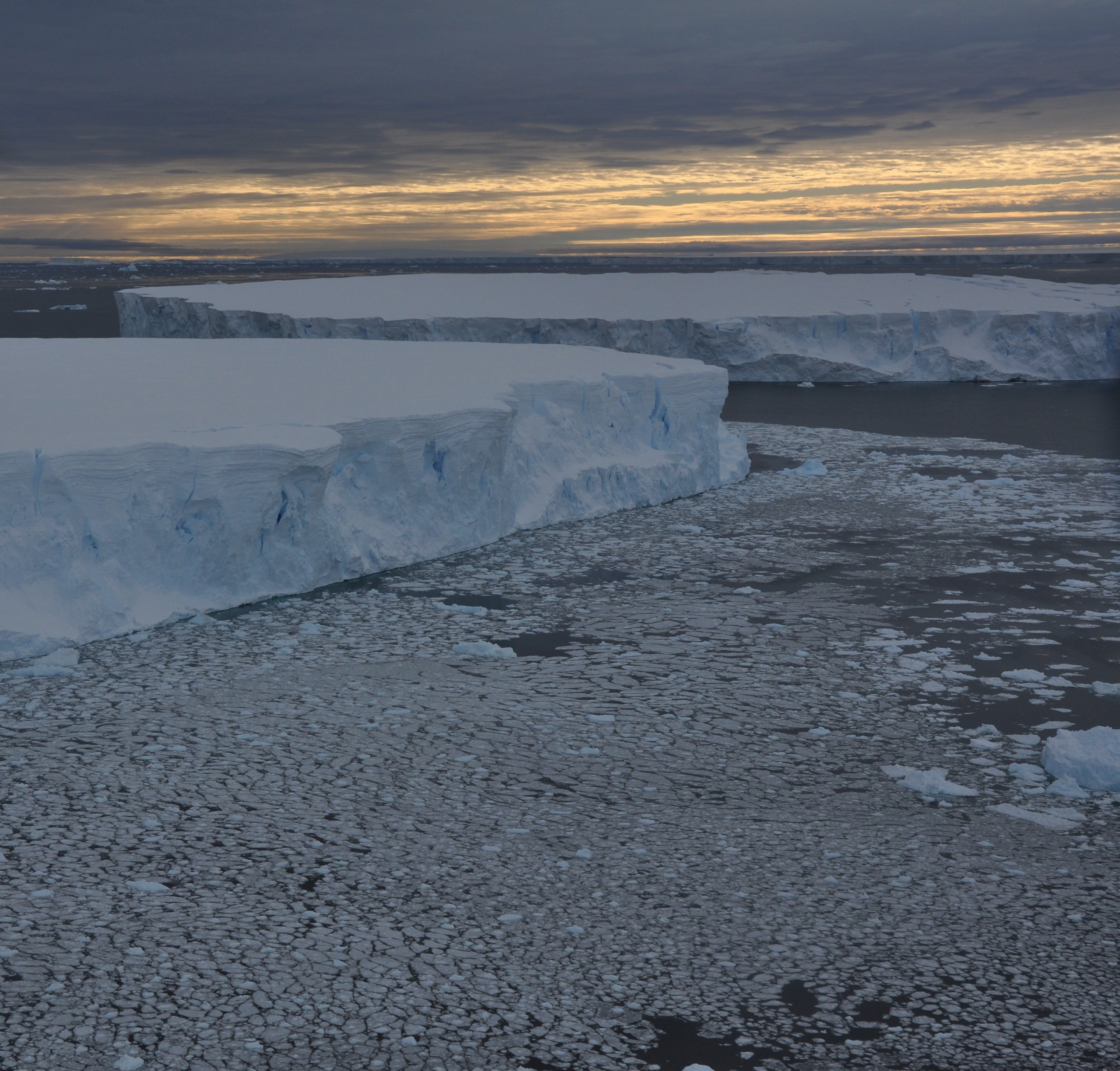 Tabular icebergs in Pine Island Bay