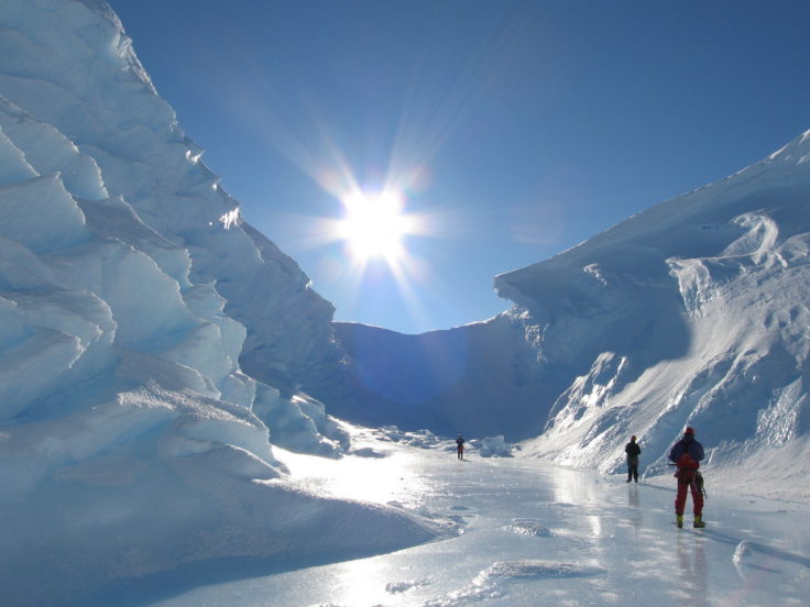 A winter trip to the Hinge Zone, Brunt Ice shelf, near Halley Research Station.