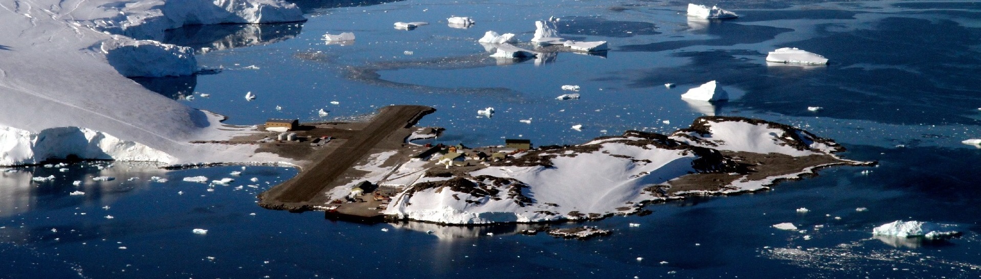 Aerial view of Rothera research station in Antarctica