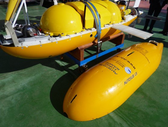 A yellow autonomous submarine
