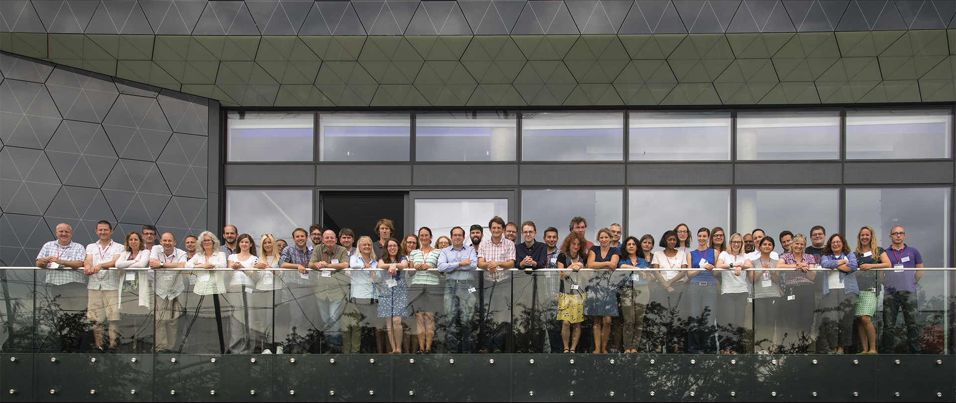 A group of people outside a building