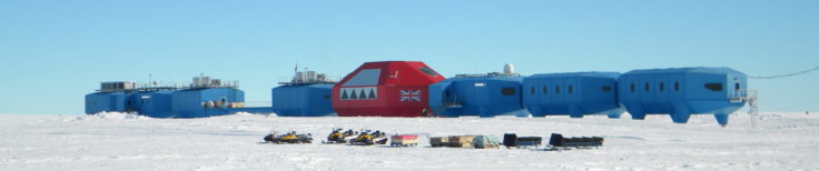 A close up of a snow covered slope.