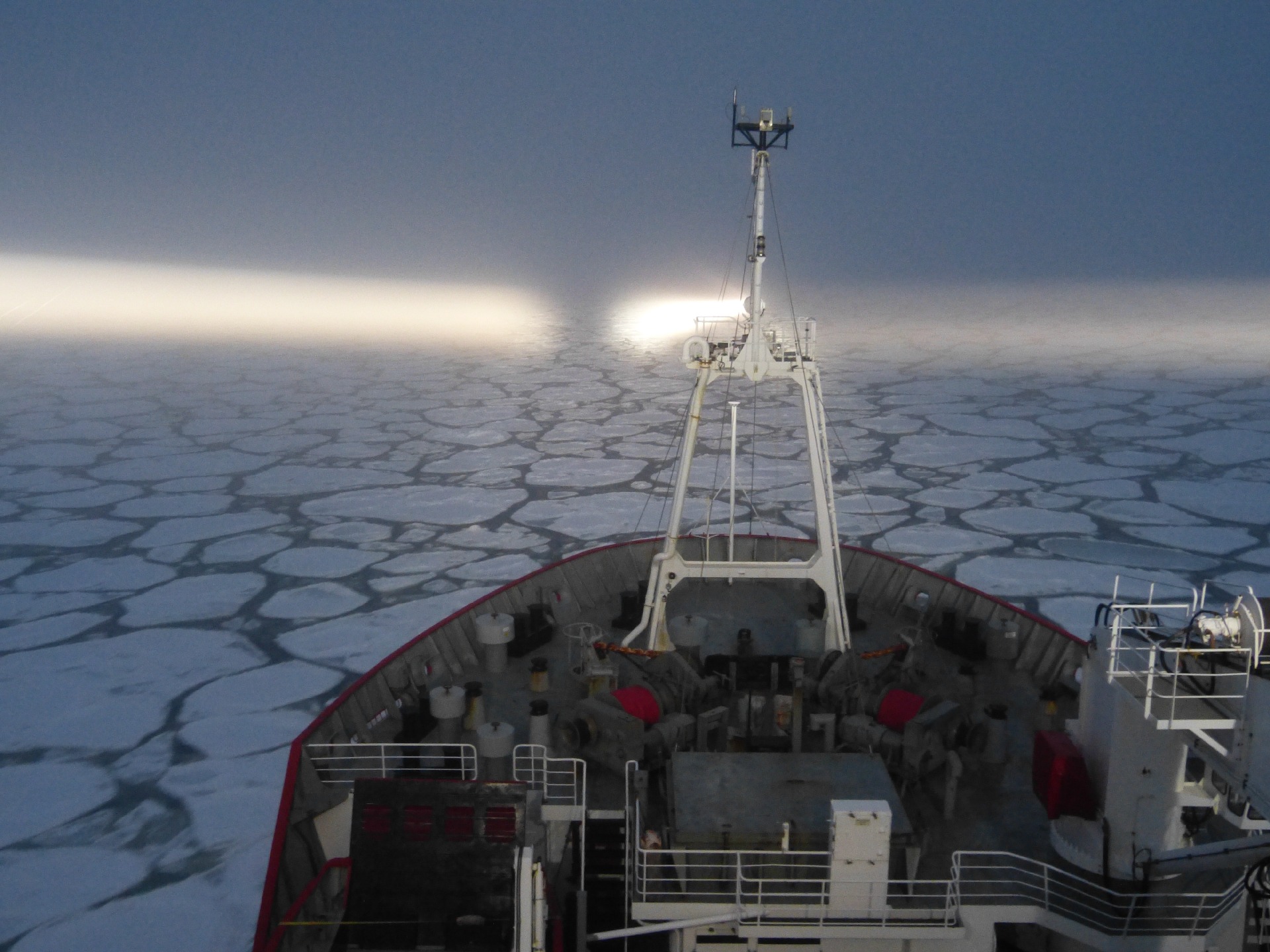 A large ship in a body of water.