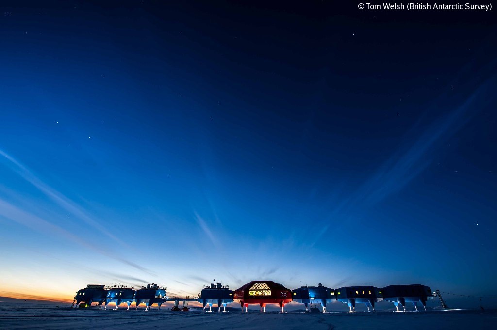 A person in a blue sky.