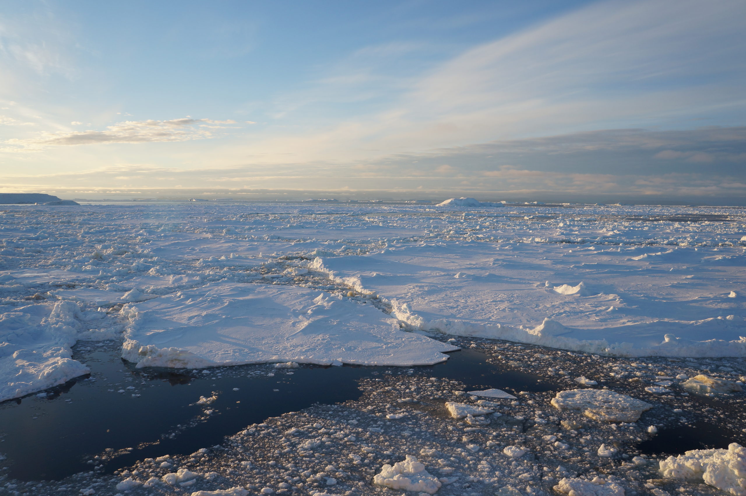 Ice floating on the ocean