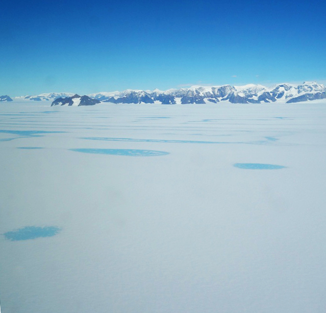 Meltwater pools on Larsen C ice shelf in Antarctica